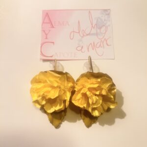 PENDIENTES FLOR AMARILLO CANARIO