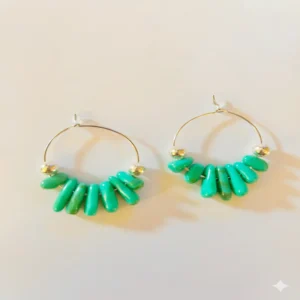 ARETES COLOR PLATA TURQUESA